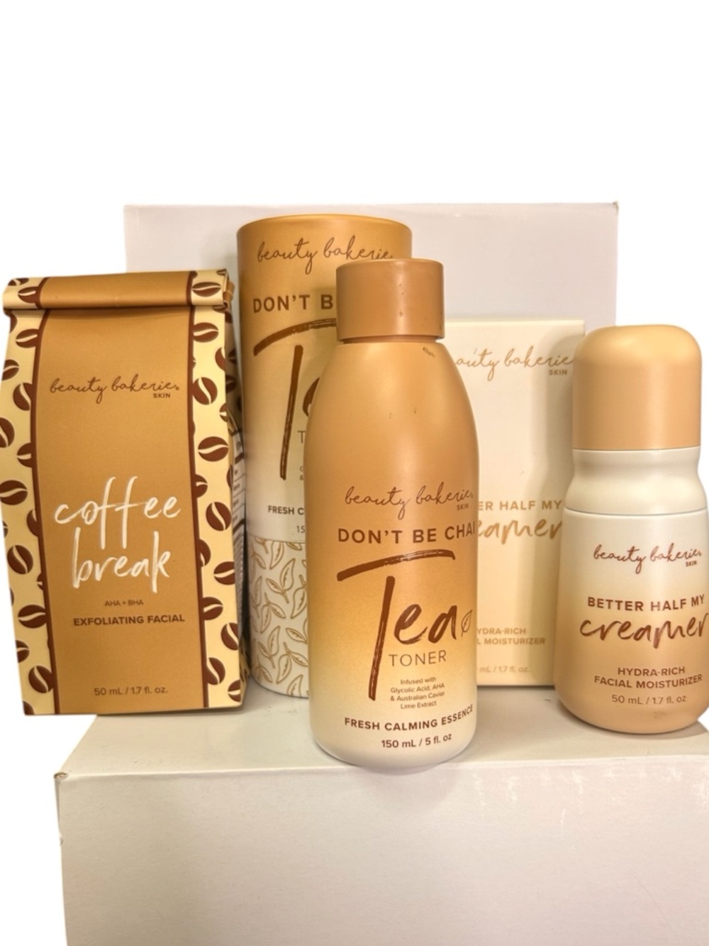 Beauty Bakerie Women Skincare Set in Gold and Cream